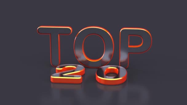 Top Text Grey Background Best Twenty List — Stock Video
