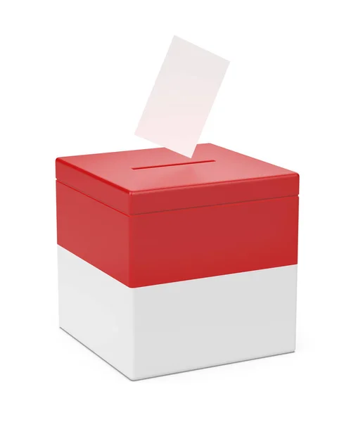 Imagen Conceptual Para Las Elecciones Indonesia Urnas Con Papeleta Votación — Foto de Stock