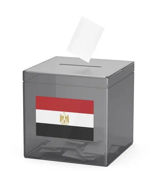 Imagen Conceptual Para Las Elecciones Egipto Urnas Con Papeleta Votación Imagen De Stock