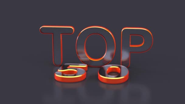 Top Texto Sobre Fundo Cinza Melhor Lista Cinquenta — Vídeo de Stock