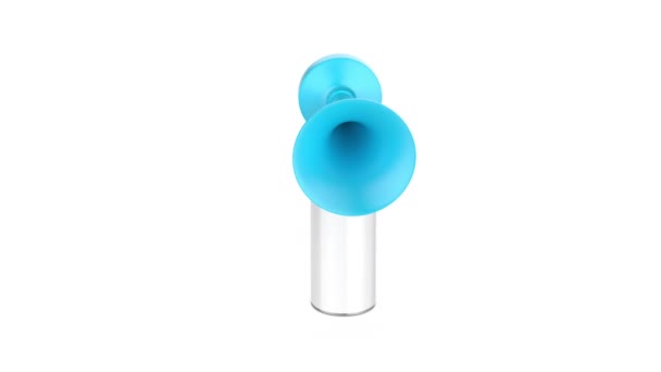 Portable Air Horn White Background — Stock Video