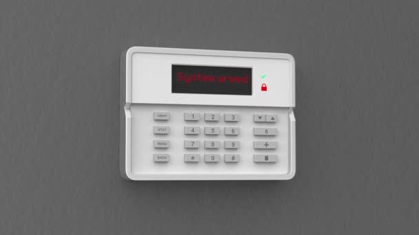 灰色の壁のホーム セキュリティ警報システム — ストック動画