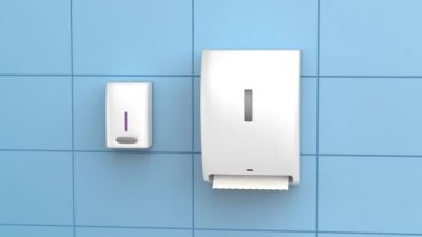 Kağıt havlu dispenseri ve sabun kabına umumi tuvalet