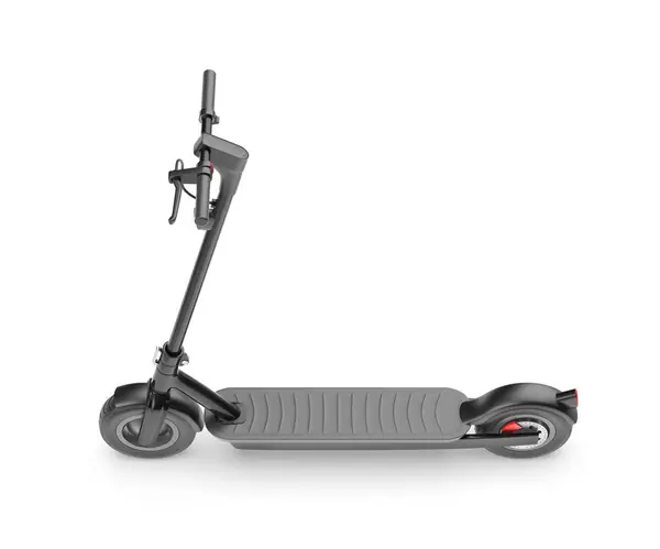 Modern Black Colored Electric Scooter White Background Stock Photo