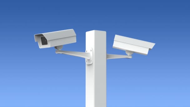 Surveillance Cameras Pillar — Stock Video