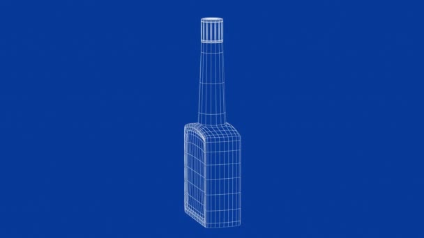 Modelo Marco Alambre Botella Alta Para Aceite Motor Aditivo Combustible — Vídeos de Stock