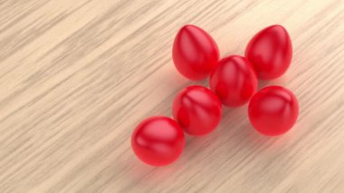 Hristiyan haçı şeklinde düzenlenmiş kırmızı yumurtalarla Paskalya dekorasyonu.