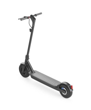 Beyaz arka planda modern elektrikli scooter