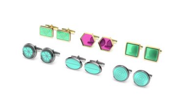 Beyaz arkaplanda farklı kol düğmesi biçimlerine sahip satırlar