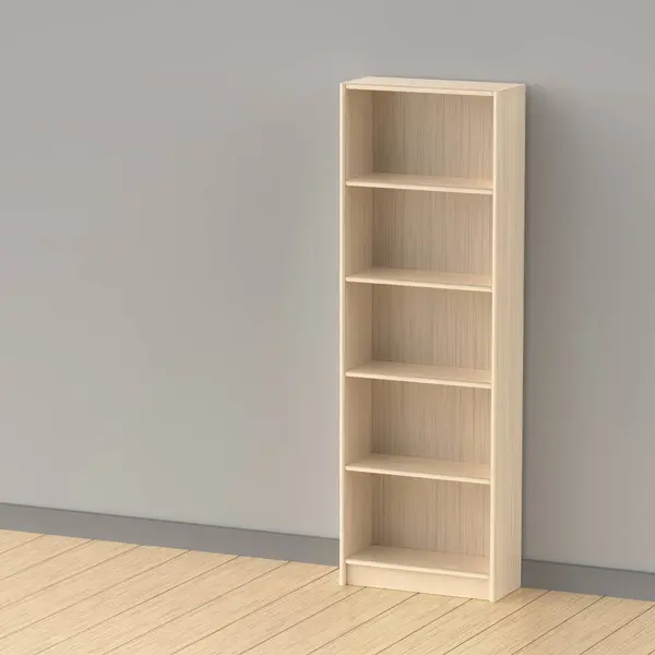Empty Wooden Bookcase Room Stock Image