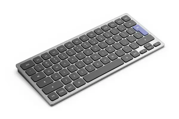 Moderne Drahtlose Tastatur Auf Weißem Hintergrund Stockbild