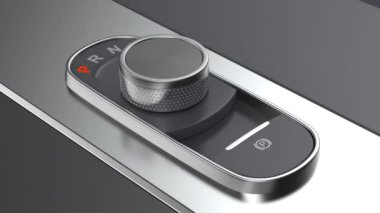 Lüks bir arabada çevirmeli vites seçici ile otomatik iletim