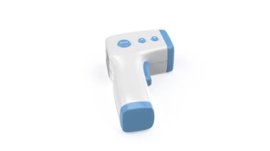 Beyaz arkaplanda temas olmayan kızılötesi termometre