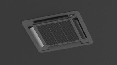 Siyah tavan monte edilmiş kaset tipi klima.