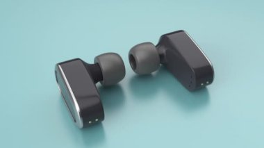 Modern siyah kablosuz kulaklık.