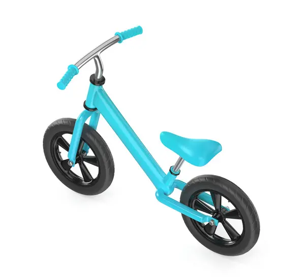 Bicicleta Equilibrio Infantil Azul Sobre Fondo Blanco Fotos De Stock