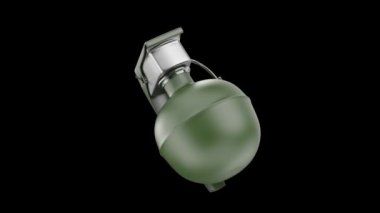 Siyah arka planda el bombası.