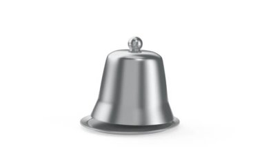 Beyaz arkaplanda boş gümüş saat