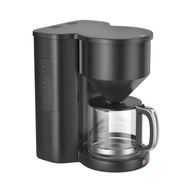 Şeffaf arkaplanda siyah filtre kahve makinesi