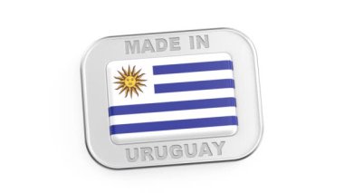 Uruguay yapımı, Uruguay bayrağı taşıyan gümüş rozet.