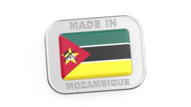 Mozambik yapımı, Mozambik 'in ulusal bayrağıyla gümüş rozet.