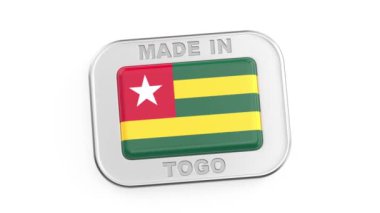 Togo yapımı, Togo 'nun ulusal bayrağıyla gümüş rozet.