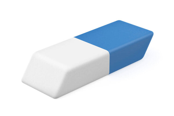 Rubber eraser for pen and pencil on white background