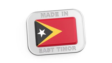 Doğu Timor yapımı, Doğu Timor 'un ulusal bayrağıyla gümüş rozet.