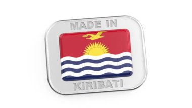 Kiribati yapımı, gümüş rozetli Kiribati bayrağı.