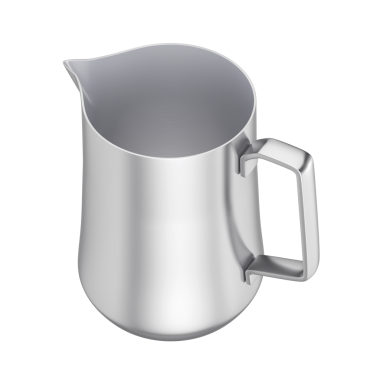 Şeffaf arka planda paslanmaz çelik sürahi.