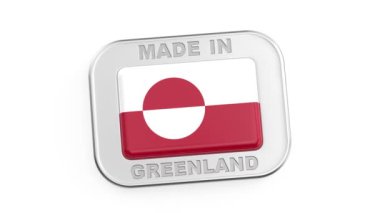 Grönland malı, üzerinde Grönland bayrağı olan gümüş bir rozet.
