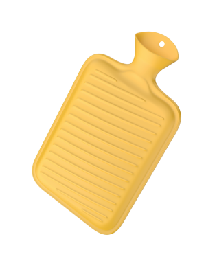 Sıcak suyla sarı ısıtma yastığı