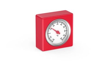 Kırmızı oda termometresi 25 santigrat derece.