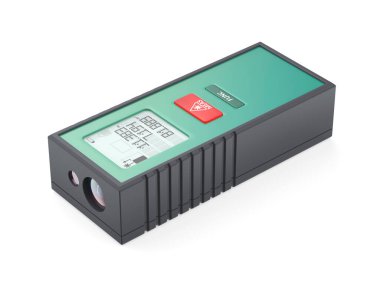 Beyaz arkaplanda lazer uzaklık ölçer