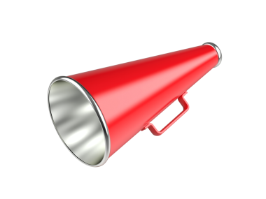 Şeffaf arkaplanda kırmızı vintage megafon