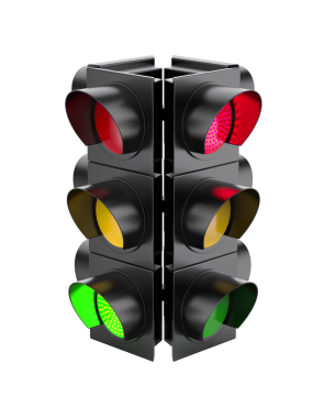 Şeffaf arkaplanda trafik ışıkları