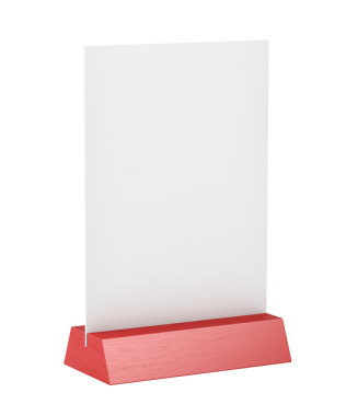 Saydam arkaplanda ahşap menü sahibi