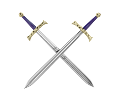 Şeffaf arkaplanda çapraz kılıçlar