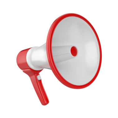 Şeffaf arkaplanda elektrik megafonu