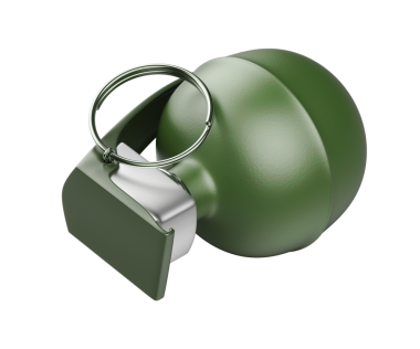 Şeffaf arkaplanda el bombası