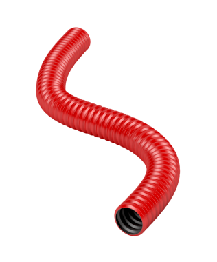 Şeffaf arkaplanda yuvarlak kırmızı boru
