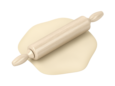 Şeffaf arkaplanda hamur ve merdane