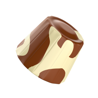 Şeffaf arkaplanda beyaz ve sütlü çikolata şekeri