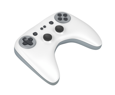 Şeffaf arkaplanda beyaz oyun denetleyici