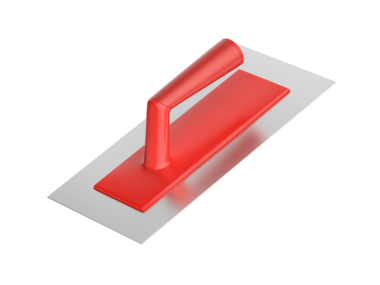 Kırmızı plastik saplı sıva mala.