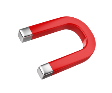 Şeffaf arkaplanda kırmızı at nalı mıknatısı