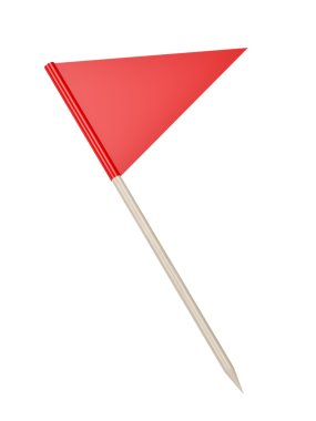 Şeffaf arkaplanda kırmızı üçgen kürdan bayrağı