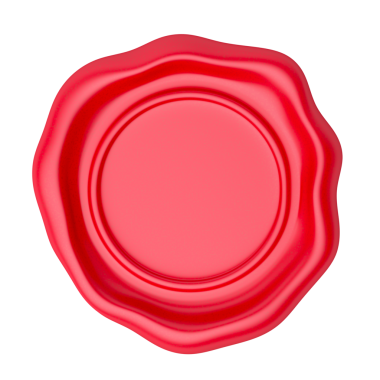 Kırmızı balmumu mühür, üst manzara