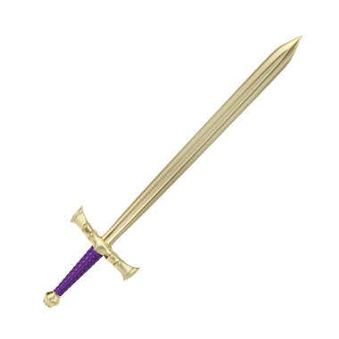 Şeffaf arkaplanda altın kılıç