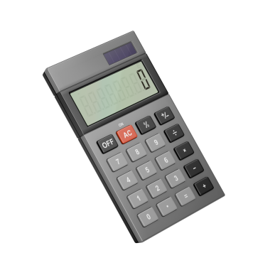 Güneş paneli olan gri ofis hesap makinesi